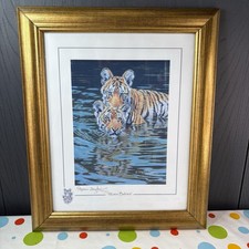 Stephen Gayford Tiger Print 'Water Babies' With Frame Limited Edition No 383/950