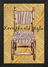 Old wooden chair Framed Wall