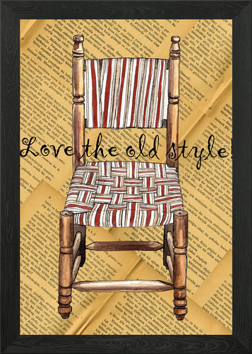 Old wooden chair - framed, wall