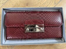J&M DAVIDSON Deep Red python Leather purse wallet £425 MADE IN ITALY BNIB