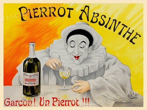 Pierrot absinthe 1911 vintage - pierrot,