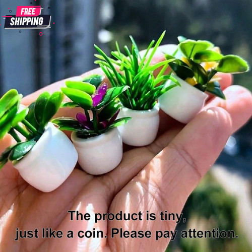 4pcs mini potted plants statue - mini,