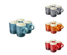 Colourful Stoneware Mugs Set of 4 Tea Coffee Drinking Cups 350ml in 10 Colours