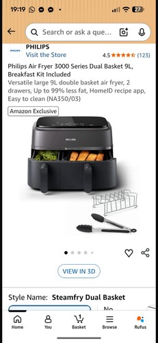 Philips dual basket air fryer - air,