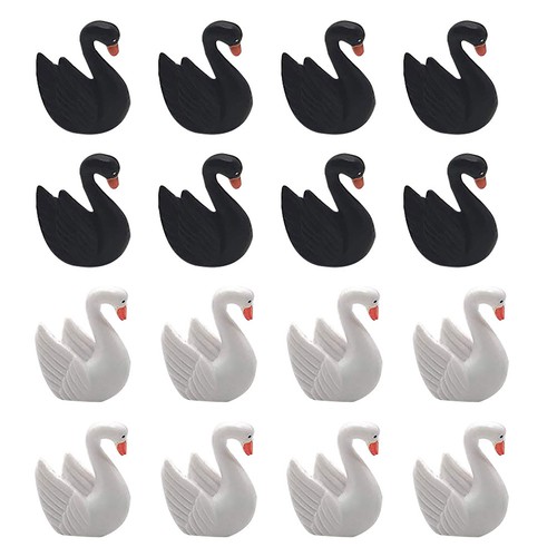 16pcs resin swan statues - swan,