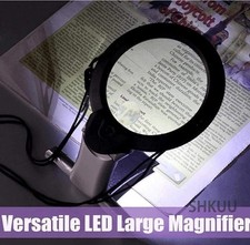 Large Magnifying Glass Hands Free With LED Light Magnifier Giant Reading sewing.