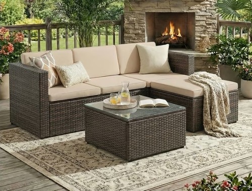 Seater rattan garden sofa - 4,