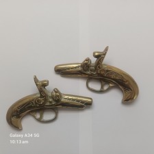 Vintage Pair Antique BRASS Gun