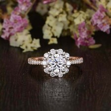 Cluster Floral Solitaire Ring