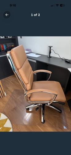 Leather executive chair tan - pu,