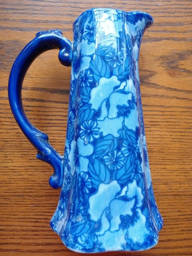 Antique blue and white jug - blue,
