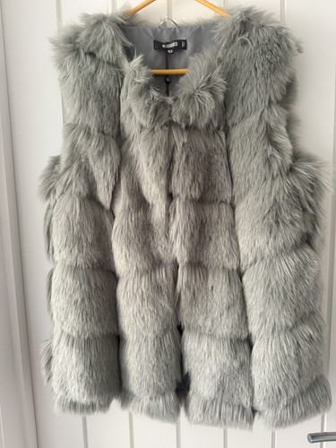 Misguided grey fur gilet - fur,