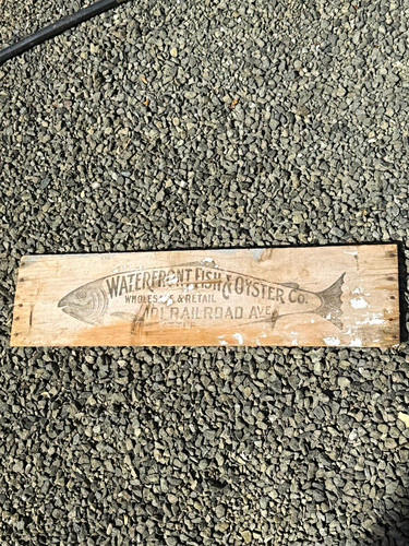 Wood fish crate - , waterfront
