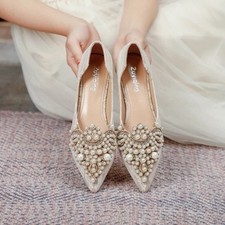 Beads Wedding Shoes Lace