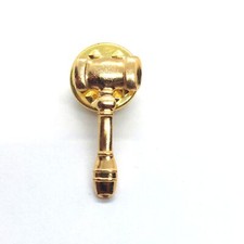 Gavel Pin Hammer Lapel Gold