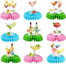 9Pcs Martini Party Honeycomb Centerpieces Birthday Decorations,Mojito Martini Wi