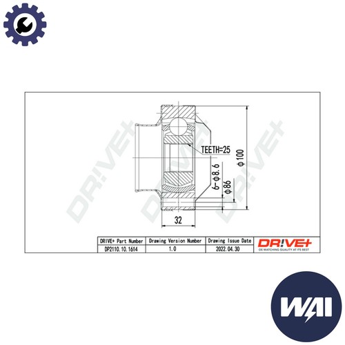 Joint kit drive - kit, shaft