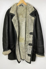 REAL SHEARLING SHEEPSKIN COAT Size XL 44" Men`s Winter Jacket Black