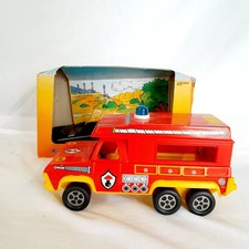 Vintage Joustra Camion Fury No. 4130 France Collectable Fire Truck Tin & Plastic