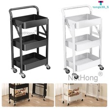 3 Tier Storage Trolley Cart on Wheels Kitchen Bathroom Laundry Narrow Space Rack