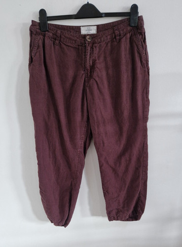 Fat face burgundy linen crop - fat,