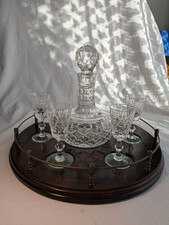 Crystal Decanter Set Wooden