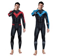 2 Colors Nightwing Halloween Cosplay Jumpsuit Robin Bodysuit Costume Party New