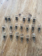 19 x  Glass Faceted Cupboard Knob 30mm 