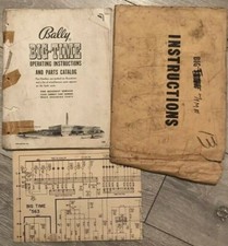 Big Time Bally Original Pinball Bingo Machine Service Manual And Schematic 1956