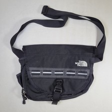 Vintage The North Face Messenger Shoulder Bag Satchel Reflective Stripe Black