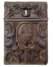 Antique OAK PLAQUE ANGELS MEN