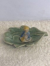 RARE, Wade Leprechaun pixie on leaf - trinket dish- UNUSUAL  WATERFORD  ON  LEAF
