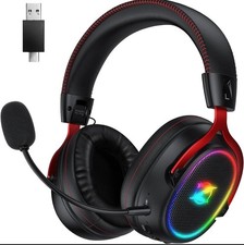Ozeino Wireless Gaming Headset, 2.4 GHz Lossless Connection, 7.1 Surround Sound