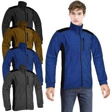 Mens Full Zip Fleece Jacket Anti Pill Polar Contrast Outdoor Warm Work Hiking