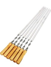 6 X 55cm BBQ SKEWERS WOODEN