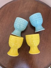 Lovely Set Of 4 Egg Cups Vibrant Colours Good Condition 7cm