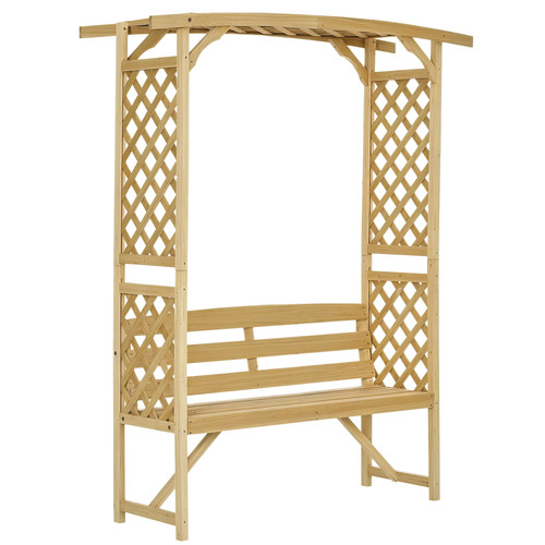 Wooden garden arbor bench - arbor,