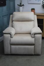 G PLAN ELLIS ELECTRIC RECLINER CHAIR WITH LUMBER SUPPORT IN CREAM SADDLE FABRIC