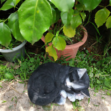 STONE GARDEN LAYING SLEEPING CAT KITTEN MEMORIAL STATUE ORNAMENT CHRISTMAS GIFTS