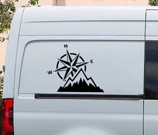 Compass Mountain Caravan Campervan Motorhome  Vinyl Window Sticker Car Van Decal