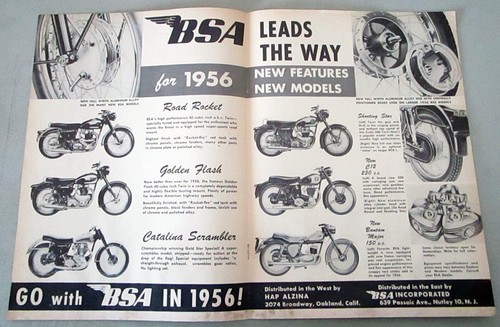 1956 bsa road rocket golden - bsa,