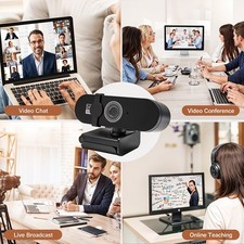 1080P HD Webcam Plug & Play USB Webcam for Laptop/Desktop/PC/Mac/Zoom/Skype