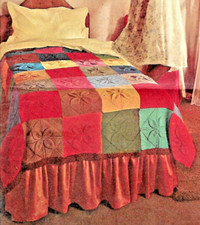 Knitting Pattern patchwork throw stash buster blanket afghan leaf design dk