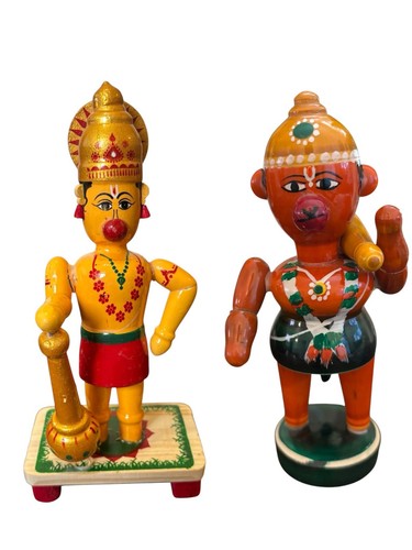 Hand painted wooden - painted, hanuman