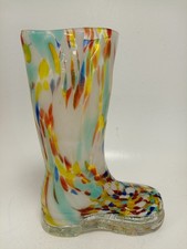 Murano Style Art Glass Boot Multicolour Hand Blown Collectible Ornament Preowned