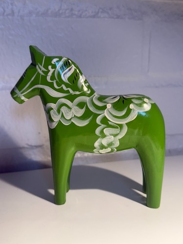 Wooden dala horse - wooden, green