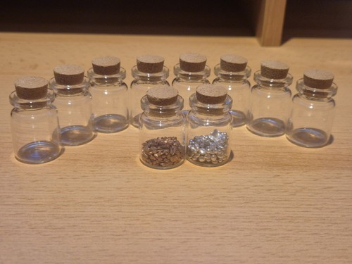 Mini glass vials with cork - glass,