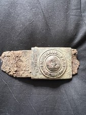 Ww1 German Belt Buckle Battlefield Find Still Has Leather Belt Part Attached
