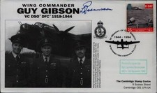 WW2 Sgt Laurence Rasmussen MID 106 sqn signed Guy Gibson VC RAF cover