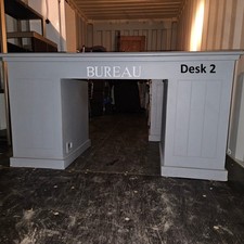 Twin Pedestal Desk in Grey -